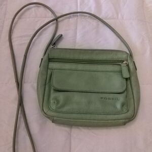 Green Fossil Crossbody Bag